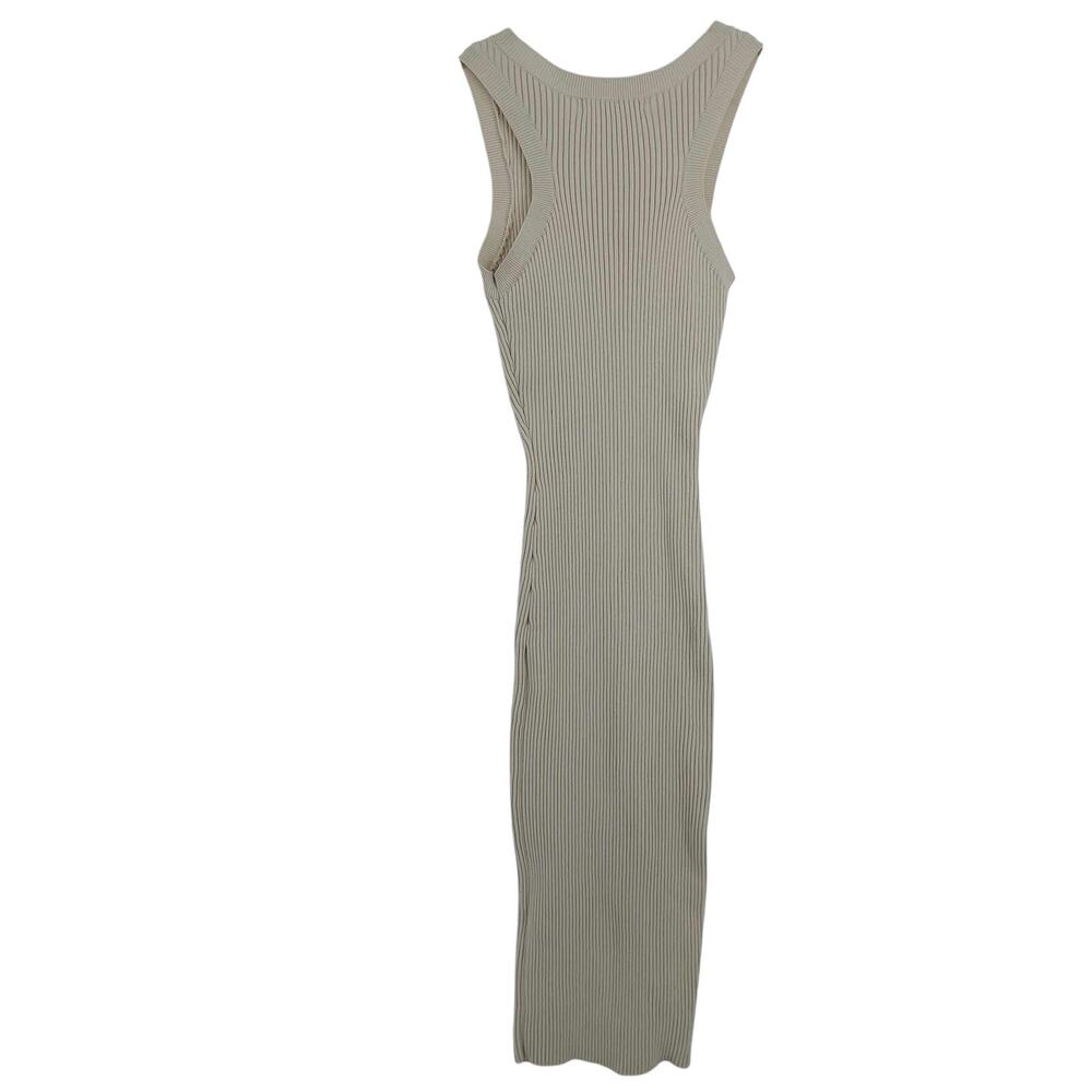 Ribbed knit sleeveless maxi dress